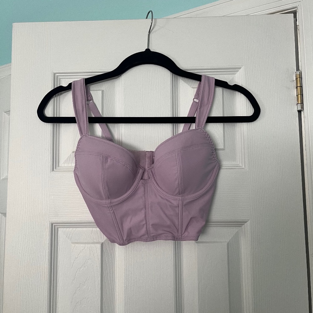 Out From Under bustier in lilac; size M